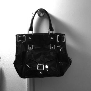 Black patent leather Rebecca Minkoff tote